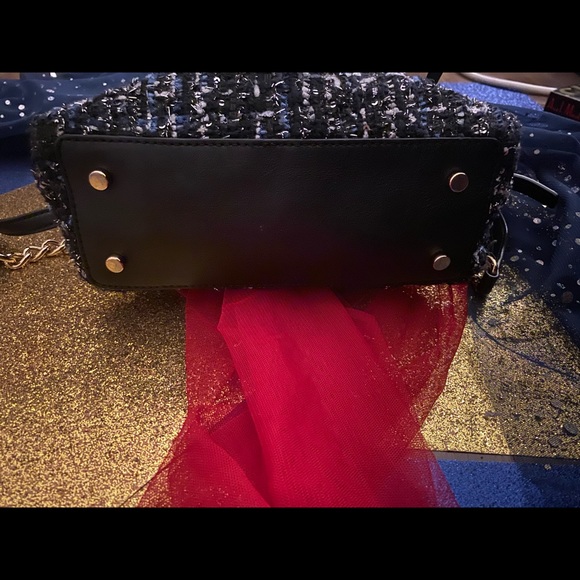 KATE SPADE BLUE GOLD WHITE TWEED LEATHER SHIMMERY Crossbody Bag GORG RARE LOVELY - Picture 6 of 8